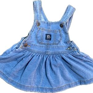 OshKosh B'gosh Blue Denim Overalls Skirt